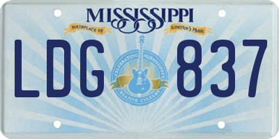 MS license plate LDG837