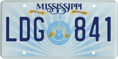 MS license plate LDG841
