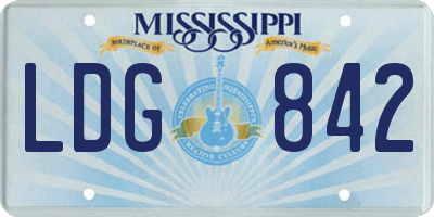 MS license plate LDG842