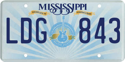 MS license plate LDG843