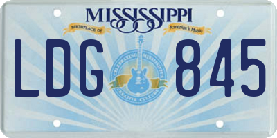 MS license plate LDG845