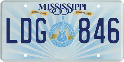 MS license plate LDG846