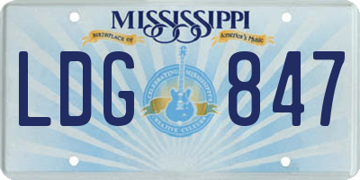 MS license plate LDG847