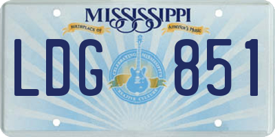MS license plate LDG851
