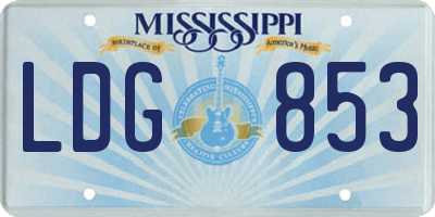 MS license plate LDG853
