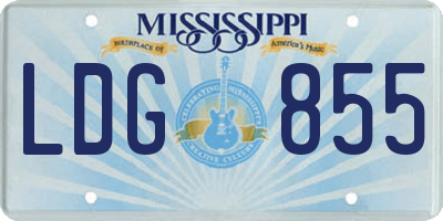 MS license plate LDG855