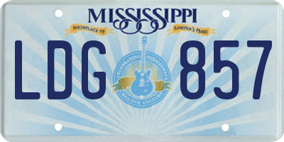 MS license plate LDG857