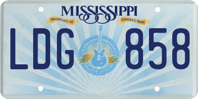 MS license plate LDG858