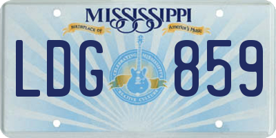MS license plate LDG859