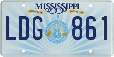 MS license plate LDG861