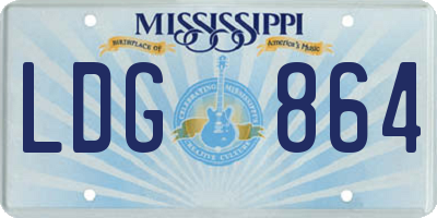 MS license plate LDG864
