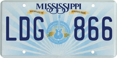 MS license plate LDG866