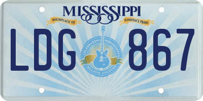 MS license plate LDG867