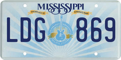 MS license plate LDG869