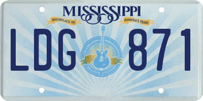 MS license plate LDG871