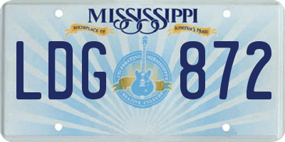 MS license plate LDG872