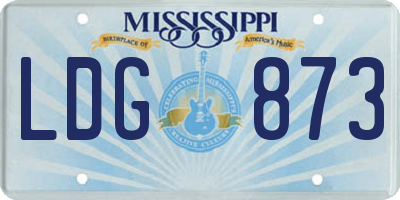 MS license plate LDG873
