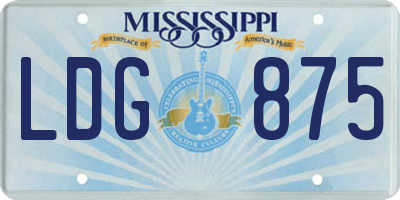 MS license plate LDG875