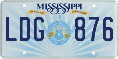 MS license plate LDG876