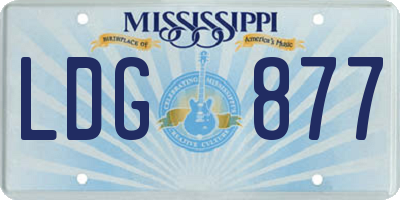 MS license plate LDG877