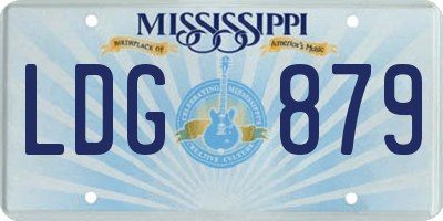 MS license plate LDG879