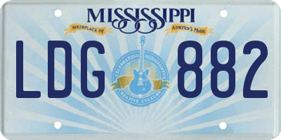 MS license plate LDG882