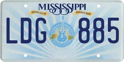 MS license plate LDG885