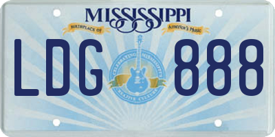 MS license plate LDG888