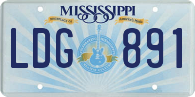 MS license plate LDG891