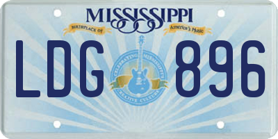 MS license plate LDG896