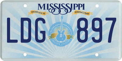 MS license plate LDG897