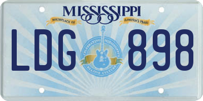 MS license plate LDG898