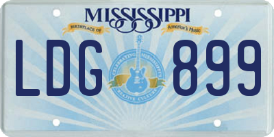 MS license plate LDG899