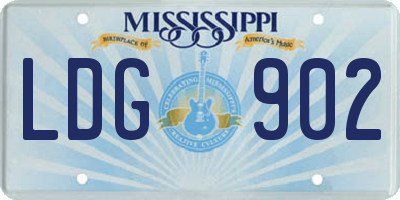 MS license plate LDG902