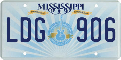MS license plate LDG906