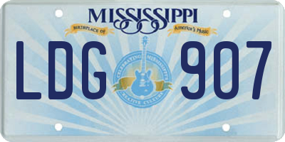 MS license plate LDG907