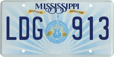 MS license plate LDG913