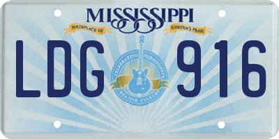 MS license plate LDG916