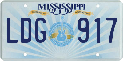 MS license plate LDG917
