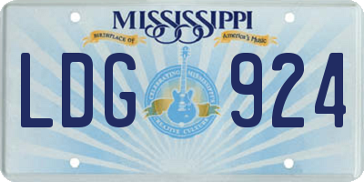 MS license plate LDG924