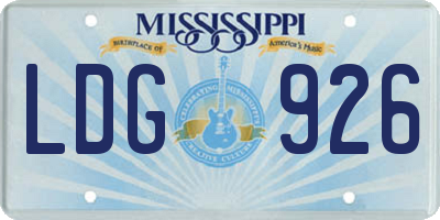 MS license plate LDG926