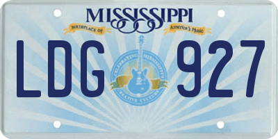 MS license plate LDG927