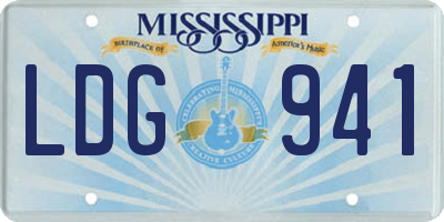 MS license plate LDG941