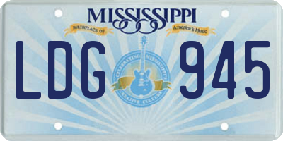 MS license plate LDG945