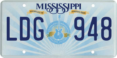MS license plate LDG948