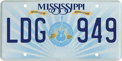 MS license plate LDG949