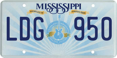 MS license plate LDG950