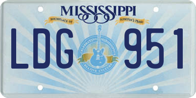 MS license plate LDG951
