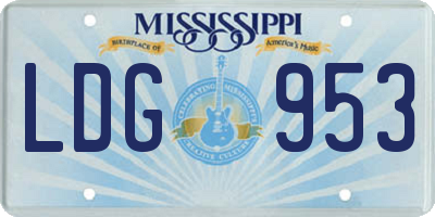 MS license plate LDG953