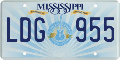 MS license plate LDG955